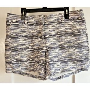 Katherine Barclay MONTREA striped silver thread tweed textured shorts women Sz 6